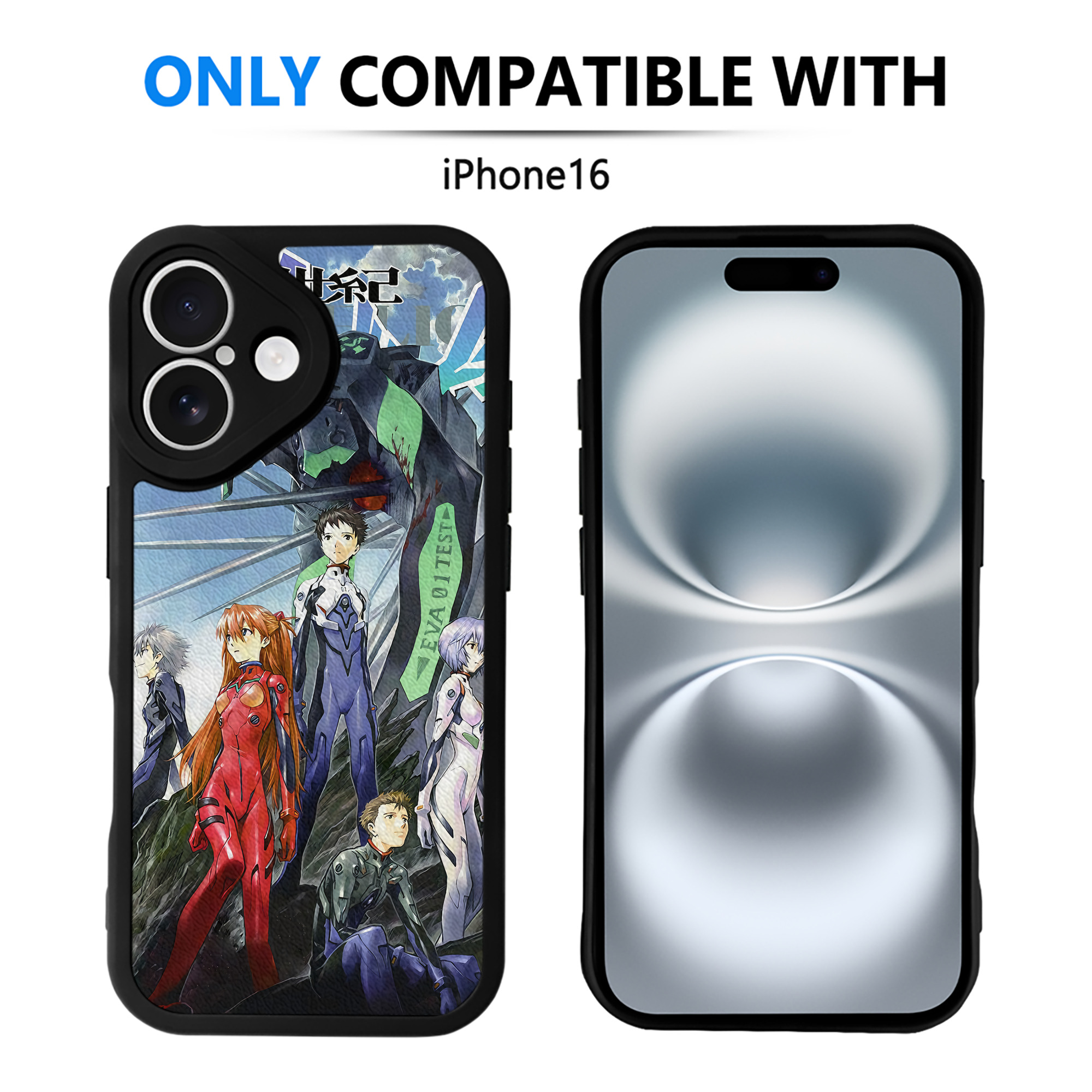 （画像用） EVA 新世紀エヴァンゲリオン 【iPhone 16シリーズ対応】シリコンスマホケース（レザー調） 材質：シリコン